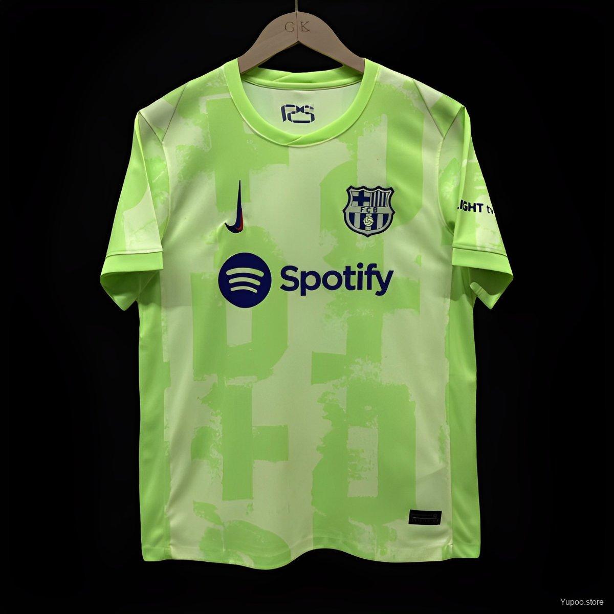 Fcb Green Home Jersey 2024 front view