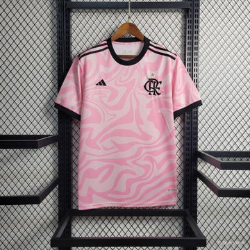 2023/2024 Crf Flamengo Pink Pink Jersey 2024 front view