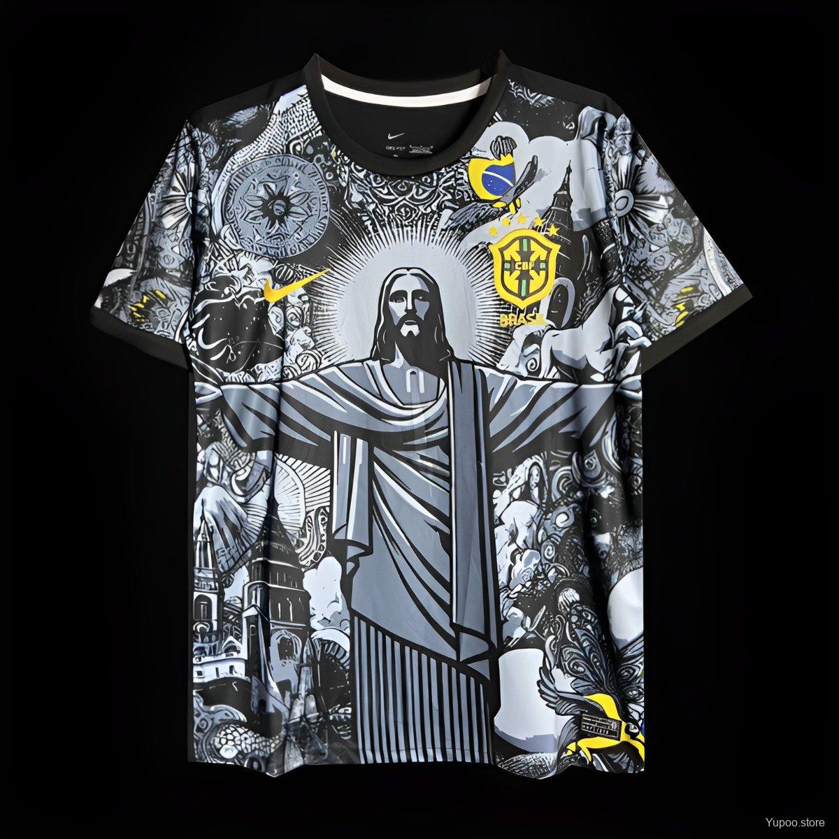 23/24 Brésil Edition Spéciale Noir Home Jersey 2024 front view