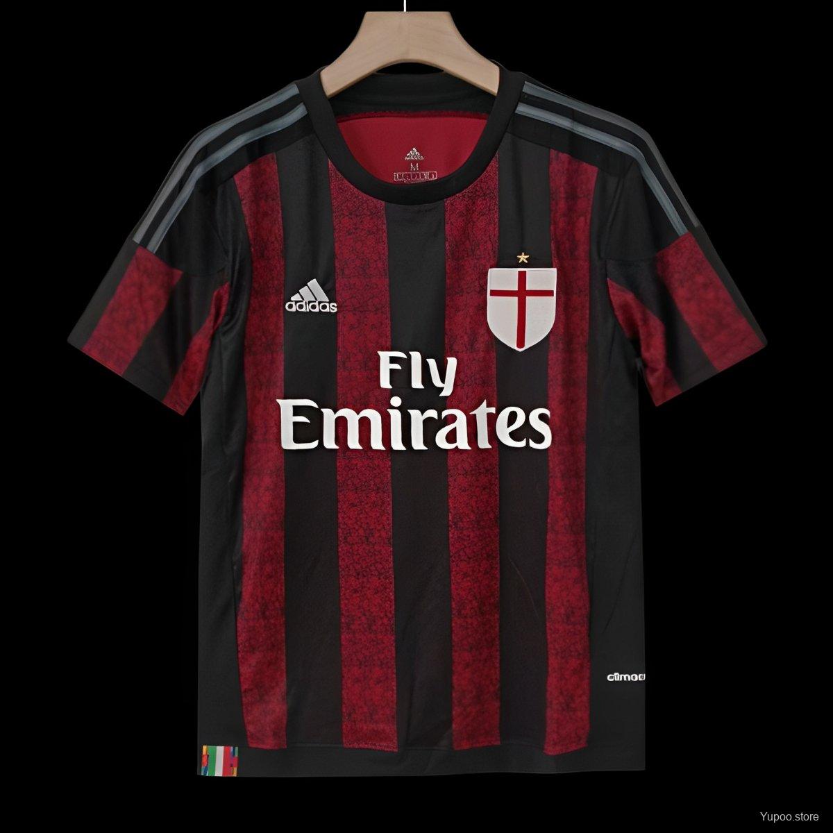 Ac Milan Retro 2016 Home Jersey 2024 front view