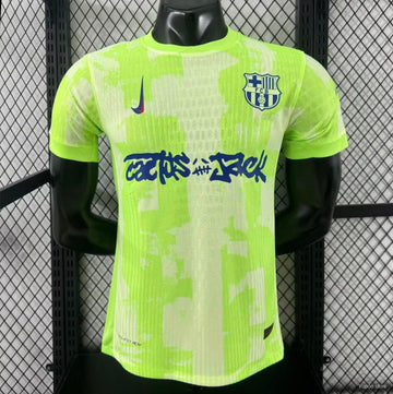 Cj X Nike X Fc Barcelona Green 25/26 Home Jersey 2024 front view