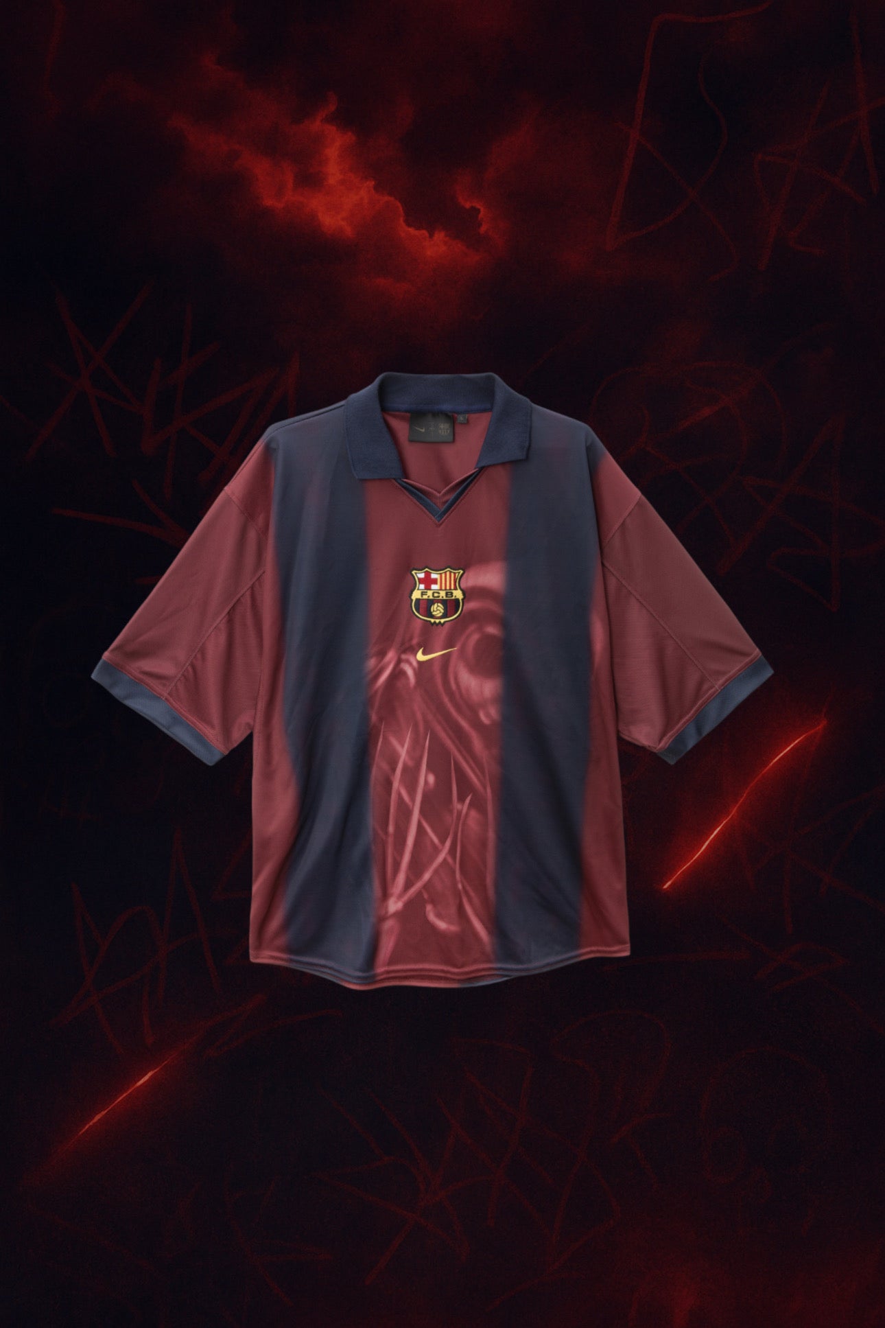 Cj X Nike X Fc Barcelona Retro 2000/01 Home Jersey 2024 front view