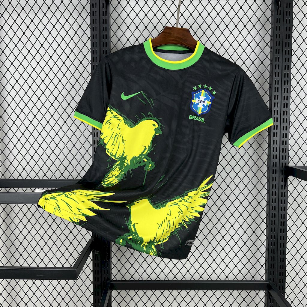 Brésil Edition Spéciale Black 2024/25 Black Jersey 2024 front view