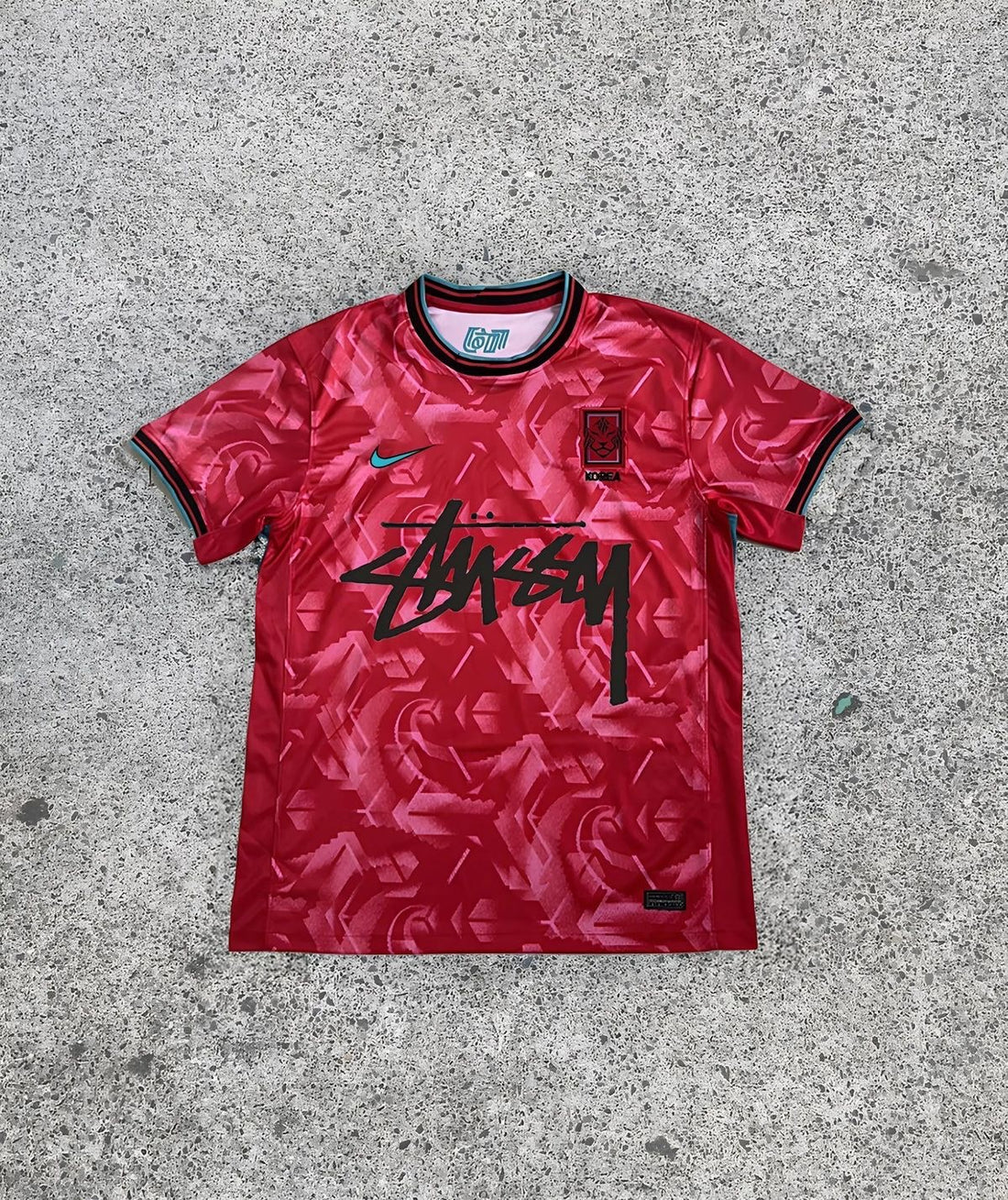 Korea X Stussy Red Red Jersey 2024 front view