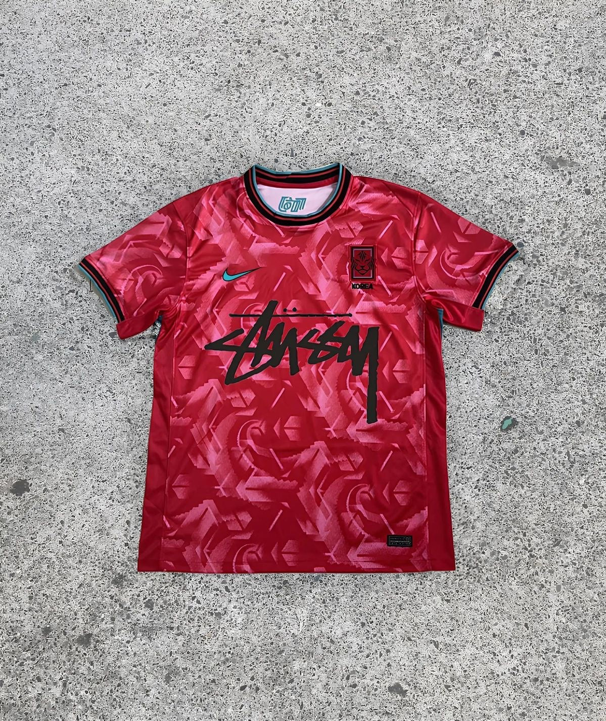 Korea X Stussy Red Red Jersey 2024 front view