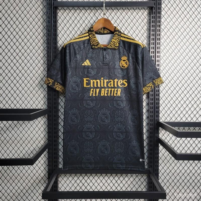 23/24 Emirates Fly Better Rma Black Black Jersey 2024 front view
