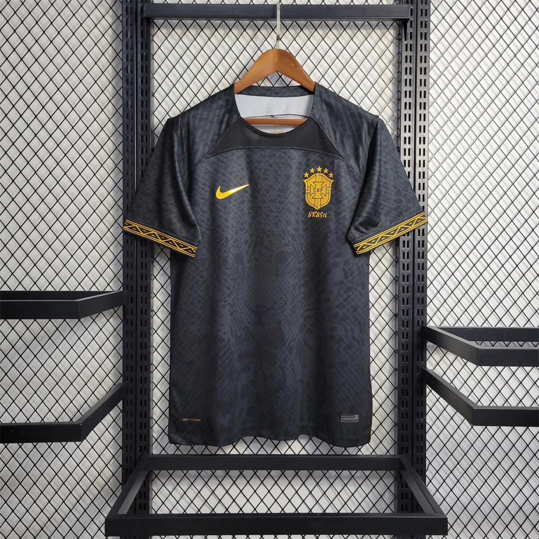 21/22 Brazil Black Leopard Special Edition Black Jersey 2024 front view