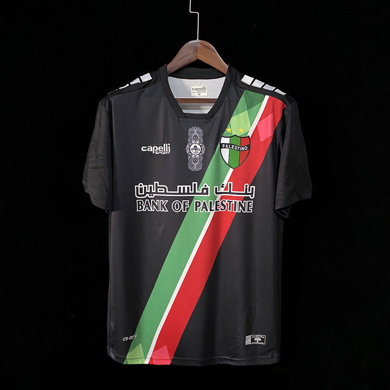2024 Palestine Black Black Jersey 2024 front view