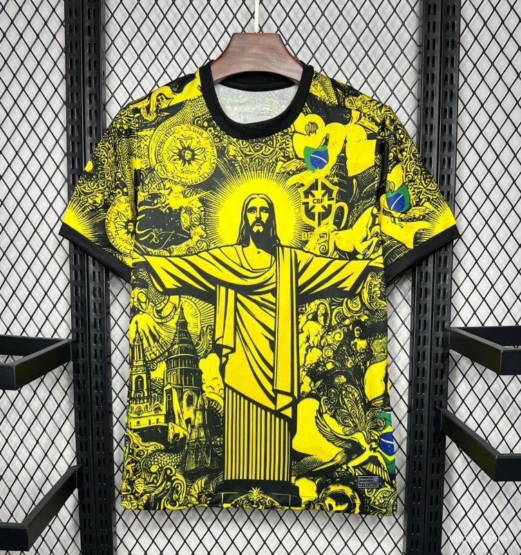 23/24 Brésil Edition Spéciale Jaune Home Jersey 2024 front view