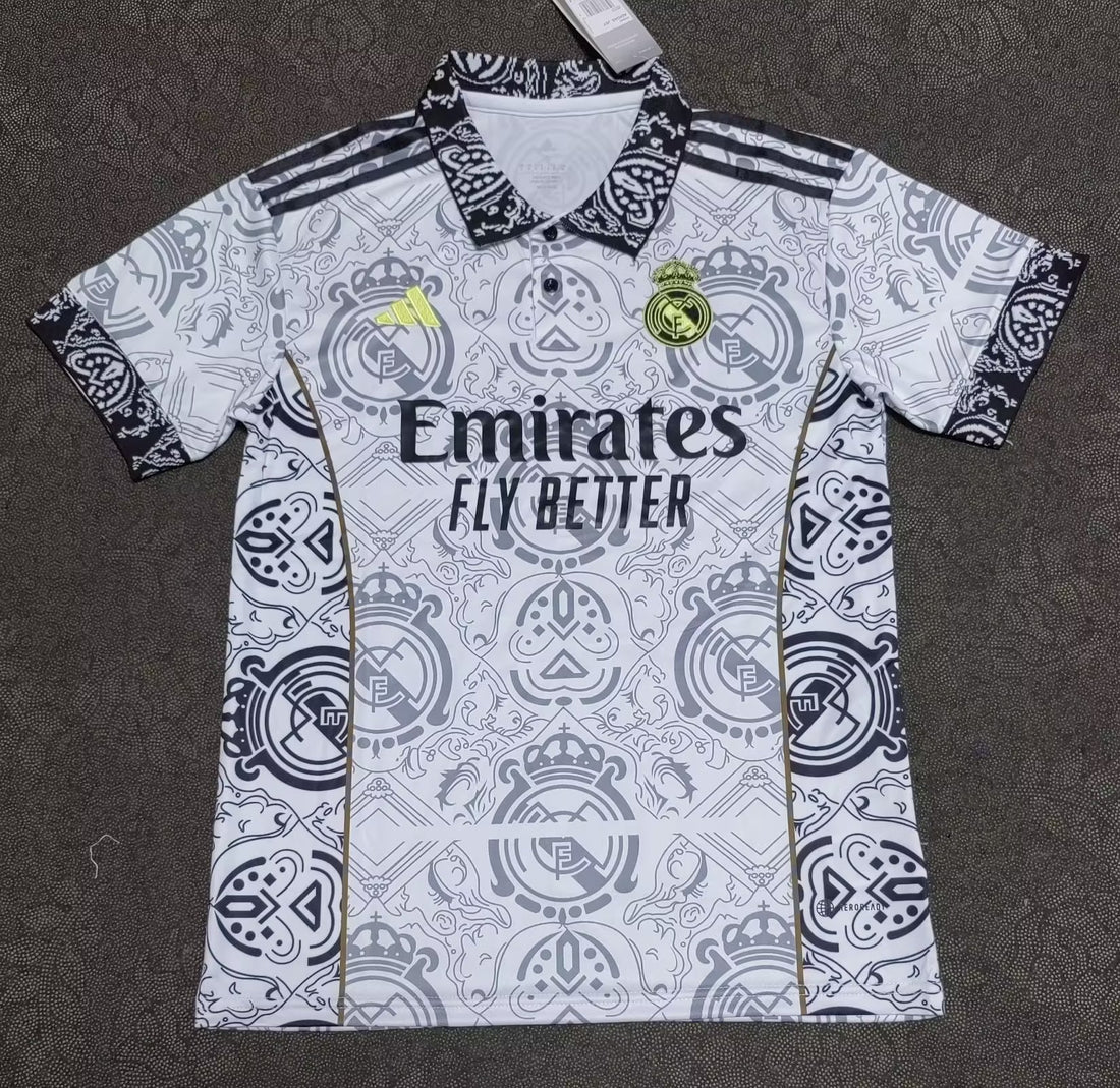 24/25 Réal Madrid X Dragon White White Jersey 2024 front view