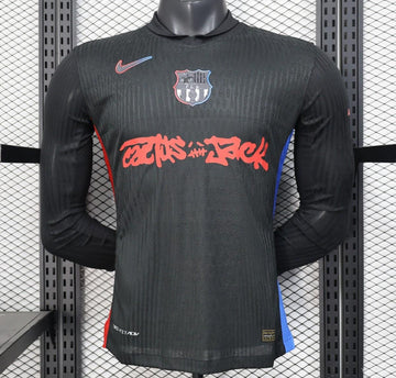 Cj X Nike X Fc Barcelona Long Sleeve  25/26 (Copie) Home Jersey 2024 front view
