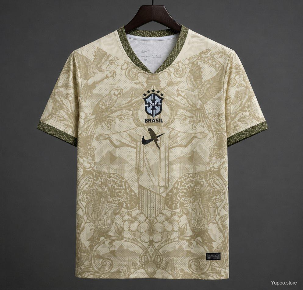 Brazil Home Jersey Gold